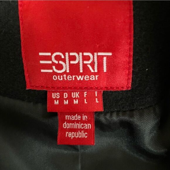 Esprit ~ Black Wool Blend Jacket ~ Toggle button closure ~ size Medium - Picture 10 of 12